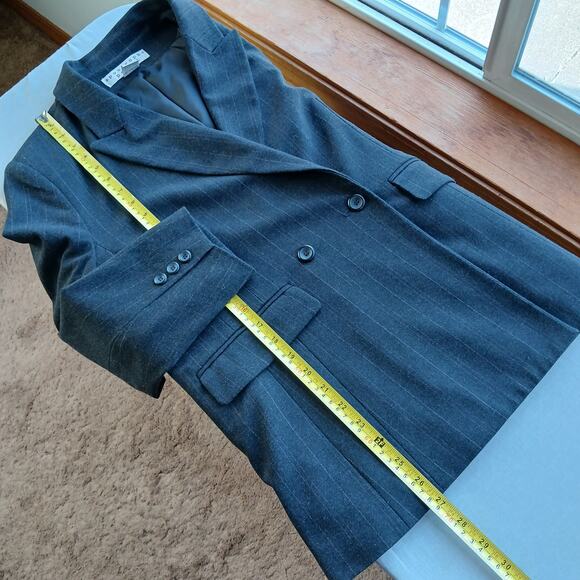 Apostrophe Petite Pinstripe Blazer Jacket 14P women double breasted real pockets - Picture 14 of 15